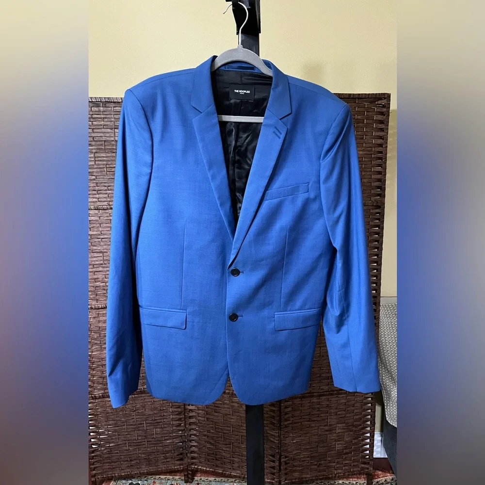 New The Kooples Men Blue Wool-Blend Suit Jacket – Size French 50 / US 40